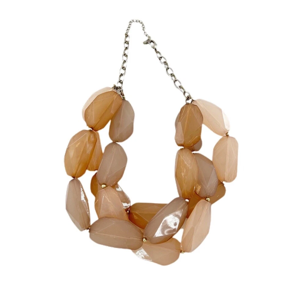 Collar 2 Capas Rosa Remolinado Piedras Paparazzi Gemas Naturales Disfraz Trozo Boho Foto 2 de 4