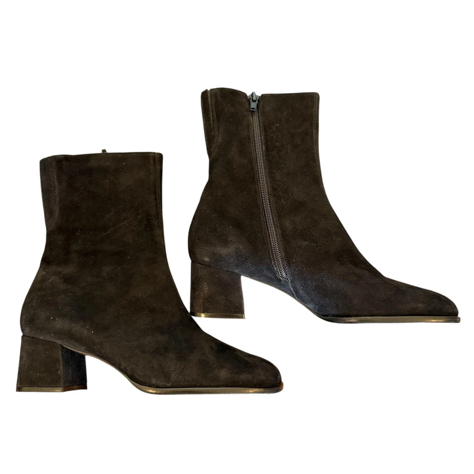 Botines Enzo Angiolini Y2K Años 90 Vintage Gamuza Tacón Punta Redonda - Talla 6.5 Foto 2 de 4