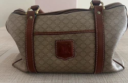 Borsa Boston Pre Loved Celine Macadam in tela rivestita marrone castagno e marrone ?