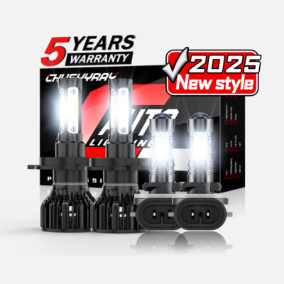 For Hyundai Accent GLS Sedan 4-Door 1.6L 2000-2018 LED Headlight Fog Bulbs