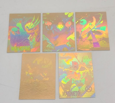 1992 Impel X-Men HOLOGRAM Set 5 Cards Marvel Wolverine Cable Gambit Magneto NM