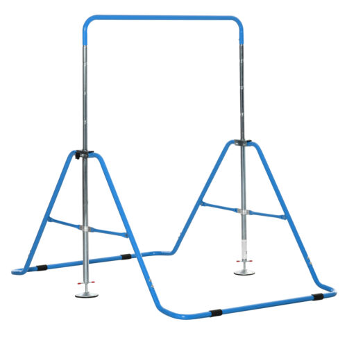 Kids Gymnastics Bar w/ Adjustable Height Foldable Training Bar - Blue
