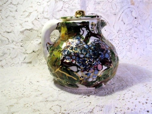 OOAK-CALPOTTER VINTAGE MULTI-COLORED POTTERY- COVERED TEAPOT- VERY SWEET PIECE. - Picture 2 of 10