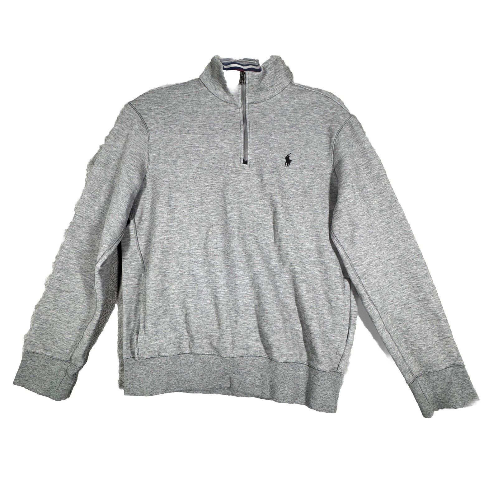 Polo Ralph Lauren camicia uomo grigio medio 1 4 zip pullover blu navy pony casual preppy