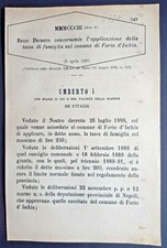FORIO D'ISCHIA(NA)-REGIO DECRETO X APPLICAZIONE DELLA TASSA DI FAMIGLIA-2726