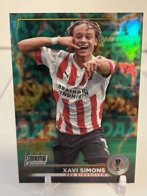 Xavi Simons PSV Green Yellow Electric Charge /125 Topps Stadium Club #16