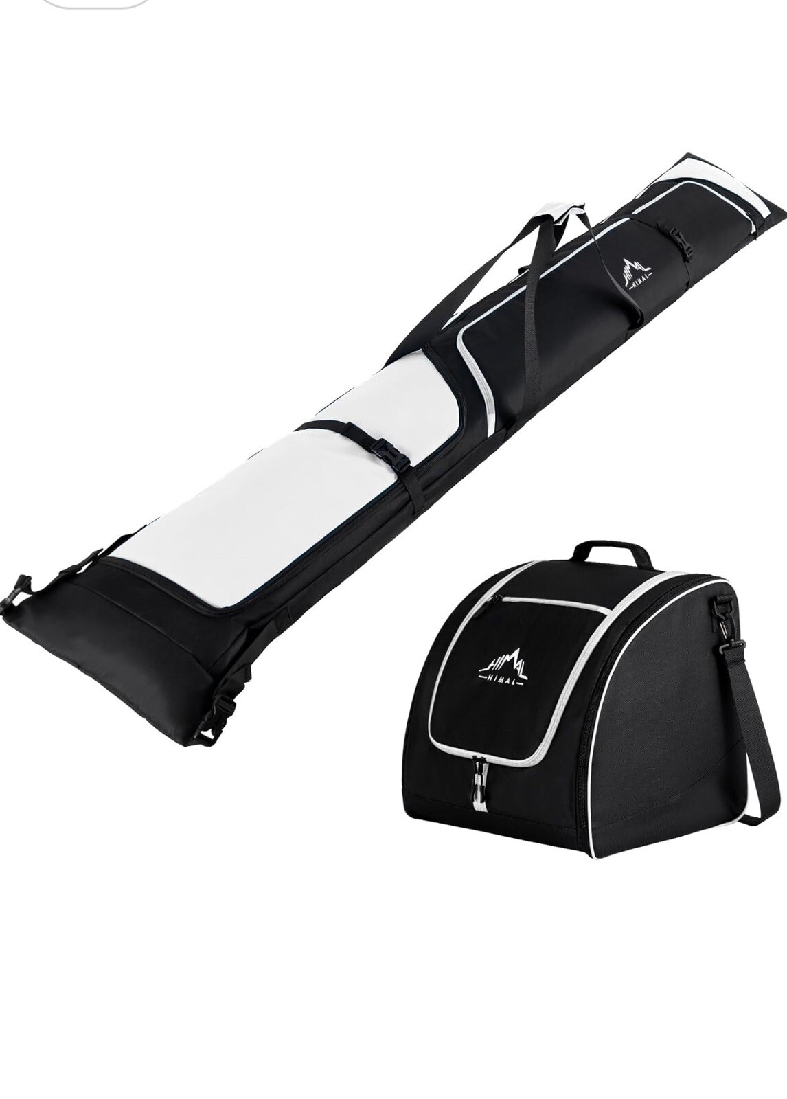 Ski bag and boot bag combo, padded ski bag for air travel,