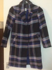 Bnwt Gorgeous M&co Blue And Pink Mix 3/4 Length Coat Size 8 Petite Rrp £75