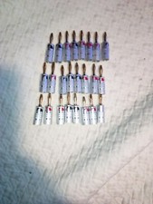 Banana Plugs 12 Pairs / 24 Pcs, Closed Screw 24K Gold Plated Speaker Plug Connec