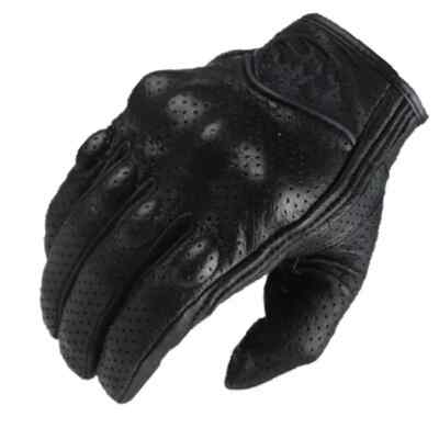 LEDER HANDSCHUHE SCHWARZ GLATT MOTORRAD CHOPPER QUAD HANDSCHUHE NEW S-2XL