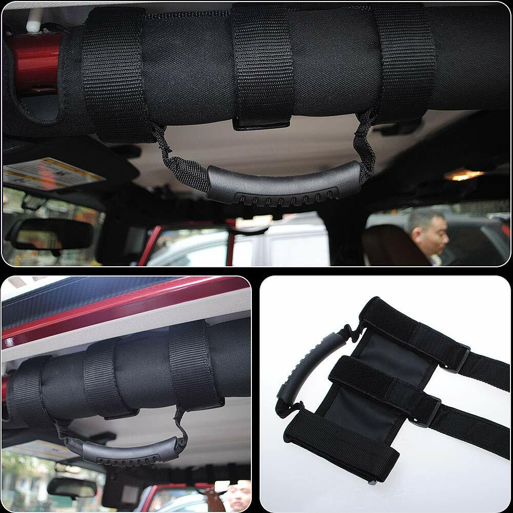 Heavy Duty Nylon Handles 2-Pack Roll Bar Grab Handles For Jeep Wrangler (CJ, YJ, TJ, JK, JL) - Orange & Black Anti-Roll & Sway Bars For Jeep Patriot - Foto 4