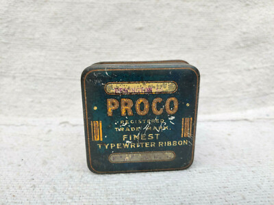 1930 Vintage Werbe-Blechdose Proco Typewriter Ribbon England TB604