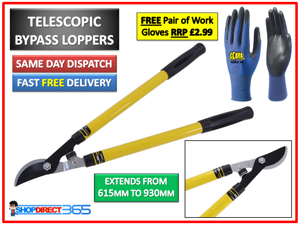 Telescopic Long Handle Lopper Extend Tree Branch Bypass Pruner Cutter