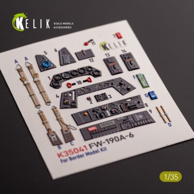 Kelik FW-190A-6 - interior 3D decals for Border Models kit (1/35)