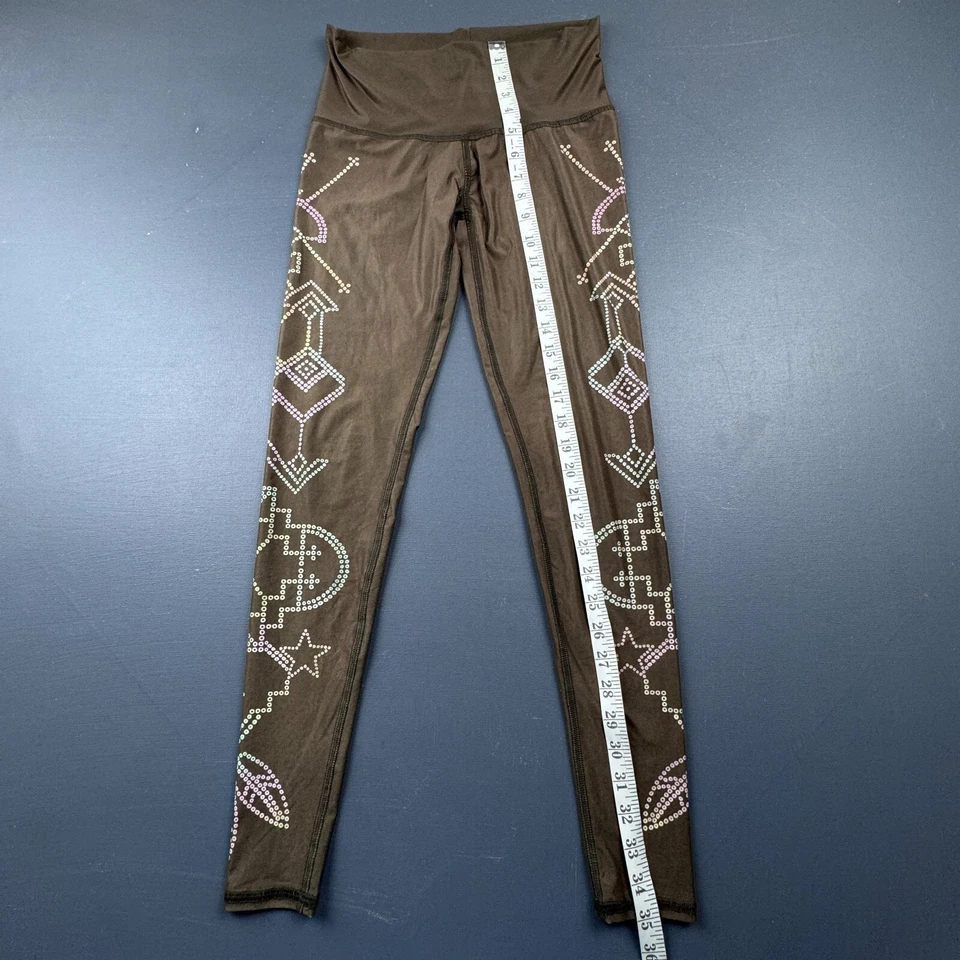 Leggings Estampados Teeki Para Mujer Pequeños Marrón Cintura Alta Yoga Boho Festival Foto 4 de 4