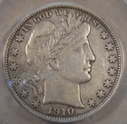 1910-S Barber Half Dollar 50c ANACS Certified VF35