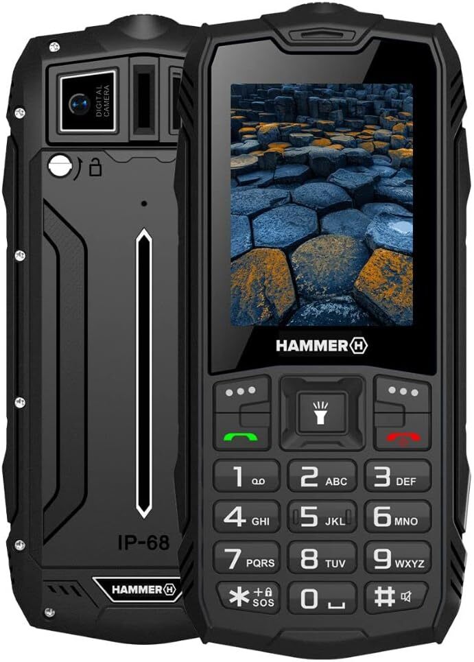 Hammer H Basalt 2,4" Cellulare robusto IP68 IK05 Dual Free SIM 2000 mAh...