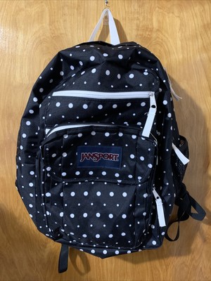 black polka dot backpack
