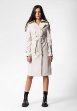 Women Elegant Handmade Overcoat White Genuine Lambskin Soft Leather Trench Coat
