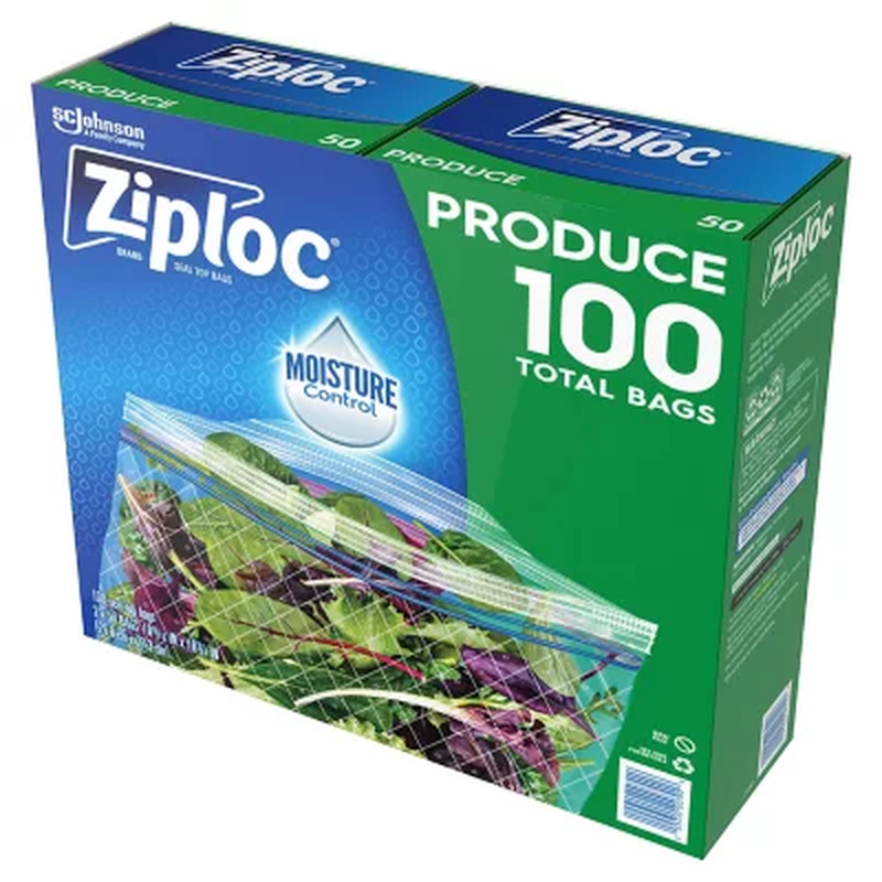Ziploc Produce Bags W/ Seal Top ( 100 Ct.) ( FREE SHIPPING ) eBay