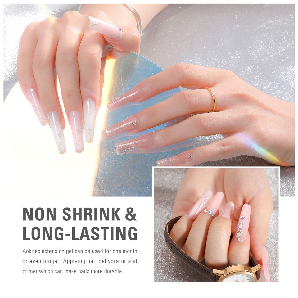 Aokitec 6 Colors Poly Nail Gel Extension Set Quick Build Nail Starter