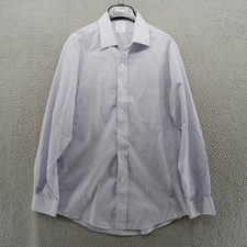 Brooks Brothers Shirt Mens 16-33 White Blue Micro Check Classic Non-Iron Supima