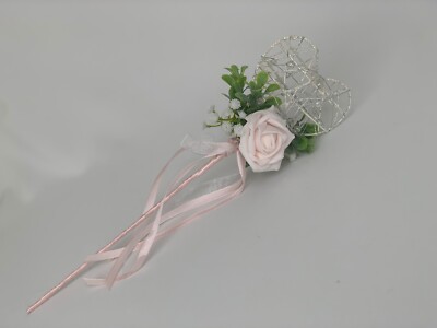 ROSA Hochzeit Blumen Elfenbein Rosenstrauß, Braut, Brautjungfern, Blume - Mädchenstäbe 