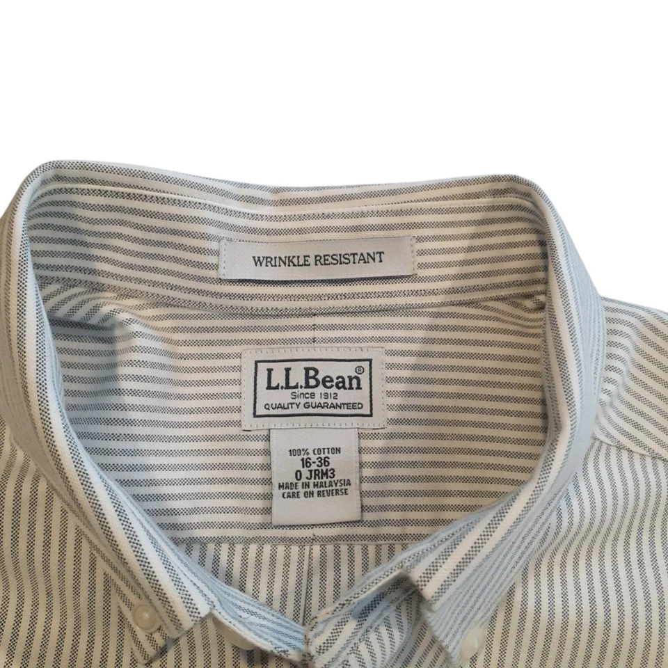 LL Bean Shirt Mens XL Wrinkle Resistant Up Long Sleeve Striped 16-36 O JRM3 - Image 2 of 4