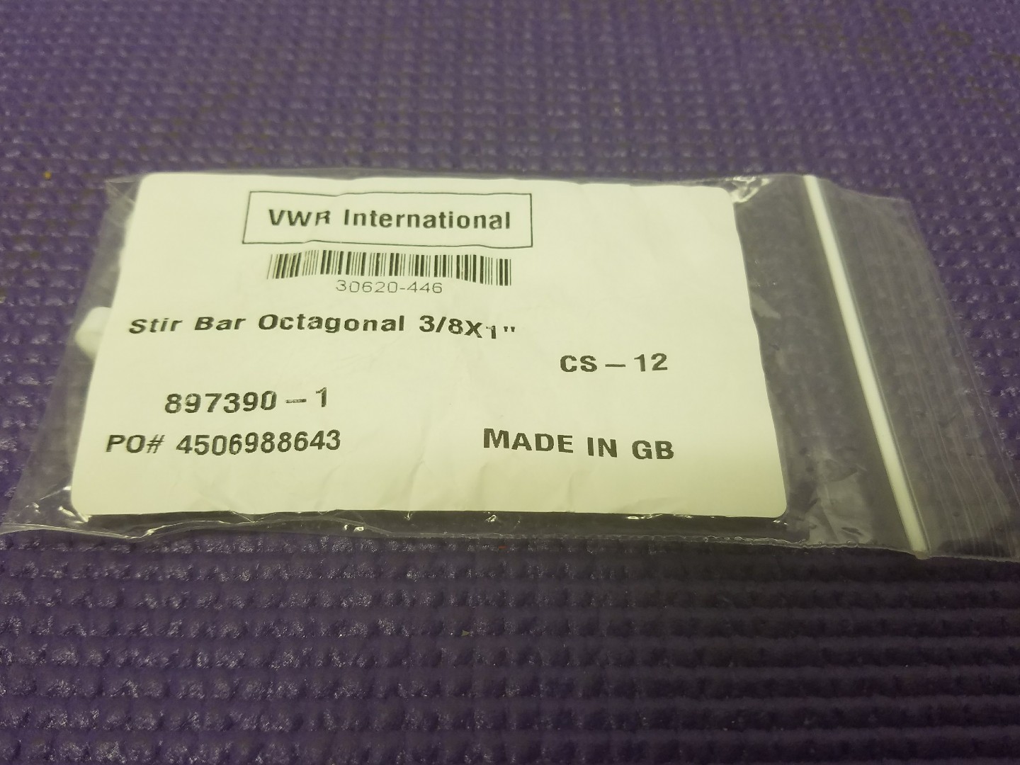 VWR International Stir Bar Octagonal 3/8X1"-30620-446-Pack of 12