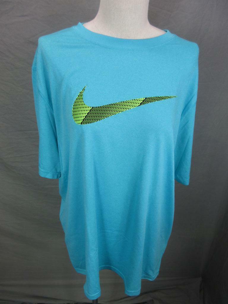 Nike Size L Womens Blue Athletic Dri-Fit Crew Neck Short Sleeve T-Shirt T100  | eBay