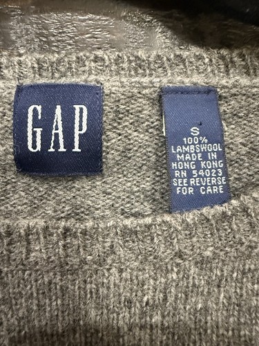 Vintage GAP Sweater Womens Small Gray Fair Isle 100% Lambswool Crew Neck - Picture 4 of 8
