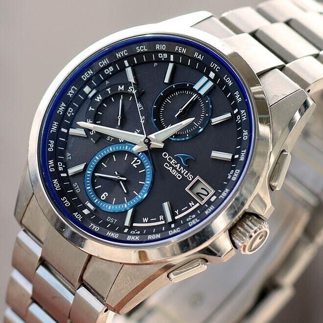 CASIO Oceanus OCW-T2600-1AJF Day date Solar Powered Radio Men's Watch used  japan