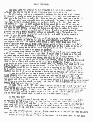 1984 unedited typescript on MAN FROM UNCLE unmade feature film for ...