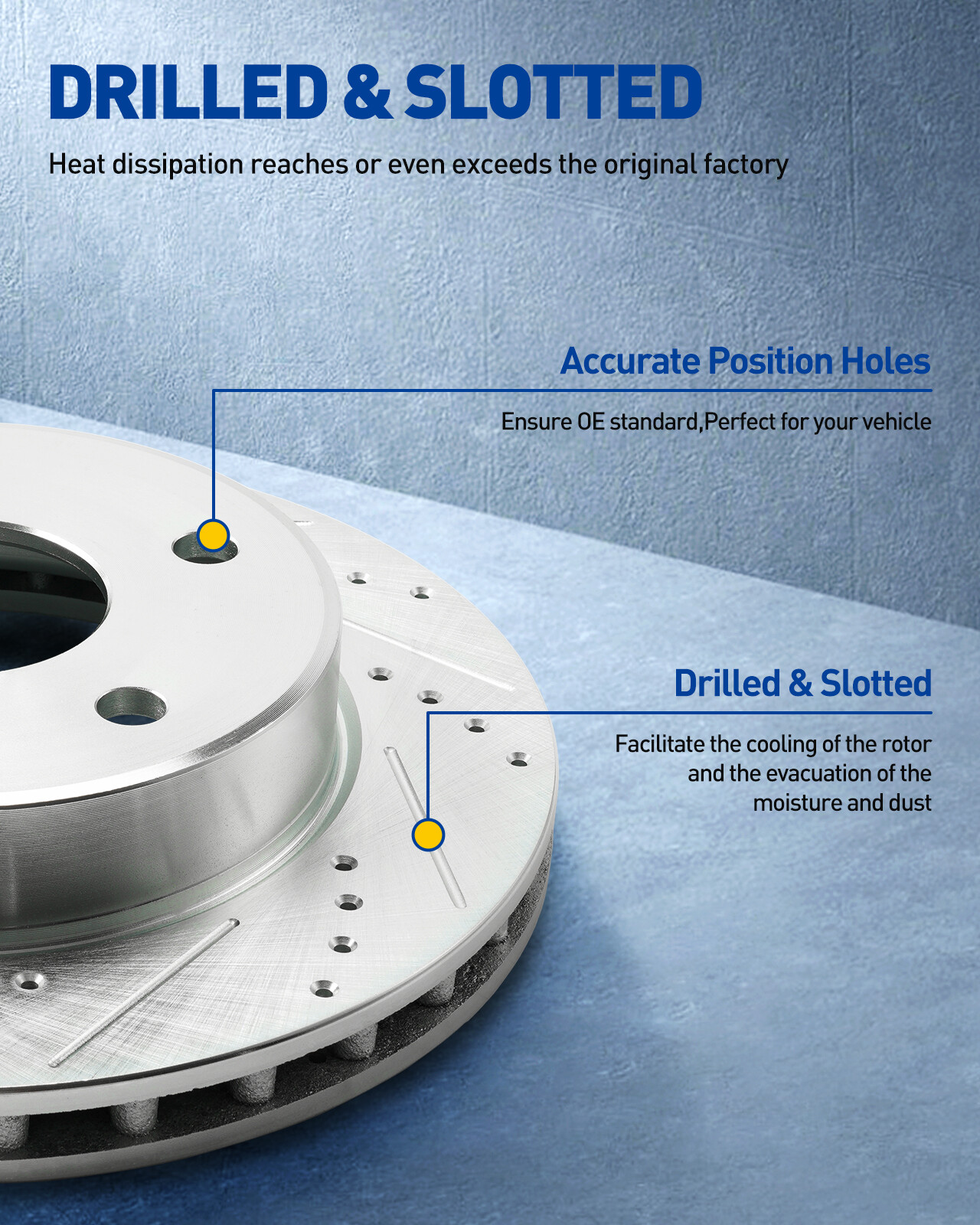 330mm Rear Drilled & Slotted Disc Brake Rotor for Infiniti G37 G35 Q60