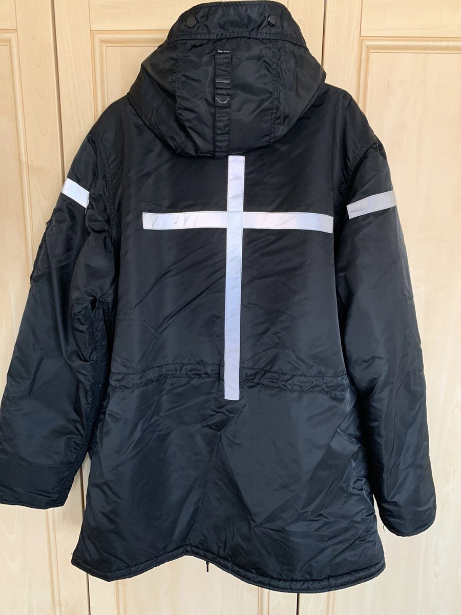 SUPREME Reflective Cross N-3B BLACK Parka Jacket | eBay