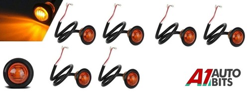 Lot De 6 Feux De Gabarit LED Orange 12V/24V - Marquage E Pour Remorque Camion Caravane