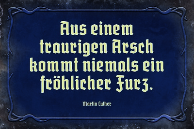 Holzschild 20x30 Aus einem Traurigen Arsch kommt Niemals ein Fröhlicher Furz Lus