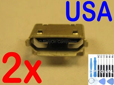 2X Micro USB Charging Sync Port for Epik HighQ ELT0704H 8" Kids Learning Tablet