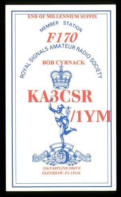 1 x QSL Karte Radio UK RSARS F170 KA3CSR 1YM 1999 Glenshaw   T802