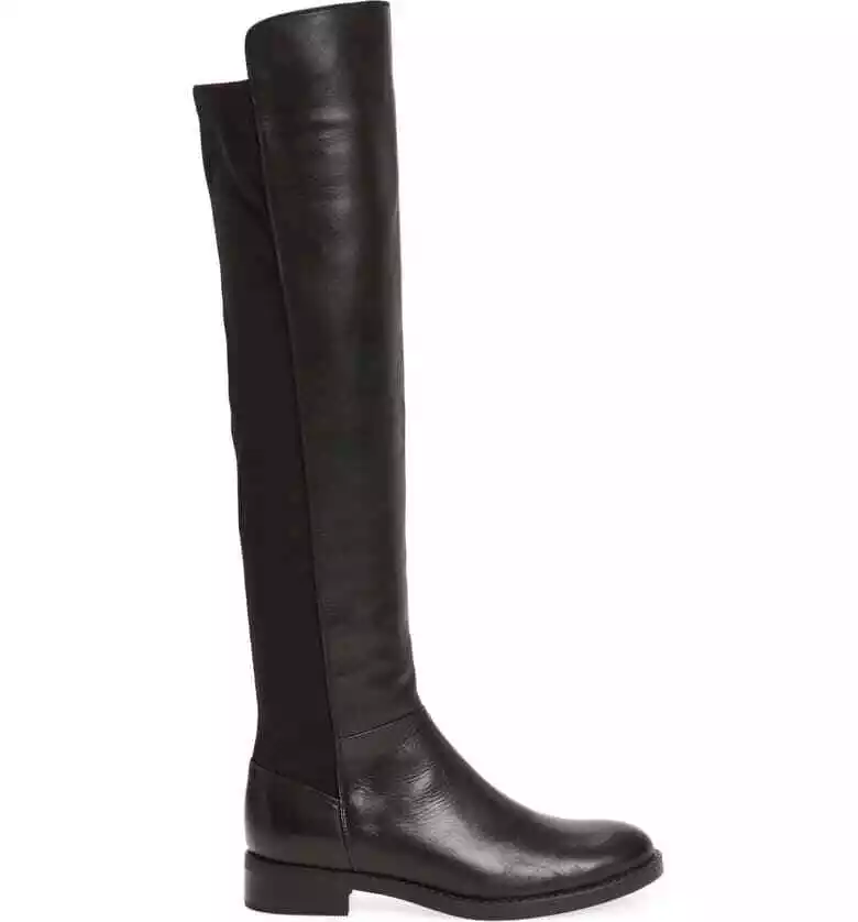 BLONDO OLIVIA KNEE HIGH BLACK LEATHER STRETCH WATERPROOF BOOTS SIZE 6 220