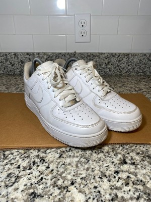 Nike Air Force 1 Low Mens Size 9 Shoes Triple White Leather Athletic Sneakers 883412740913 | eBay