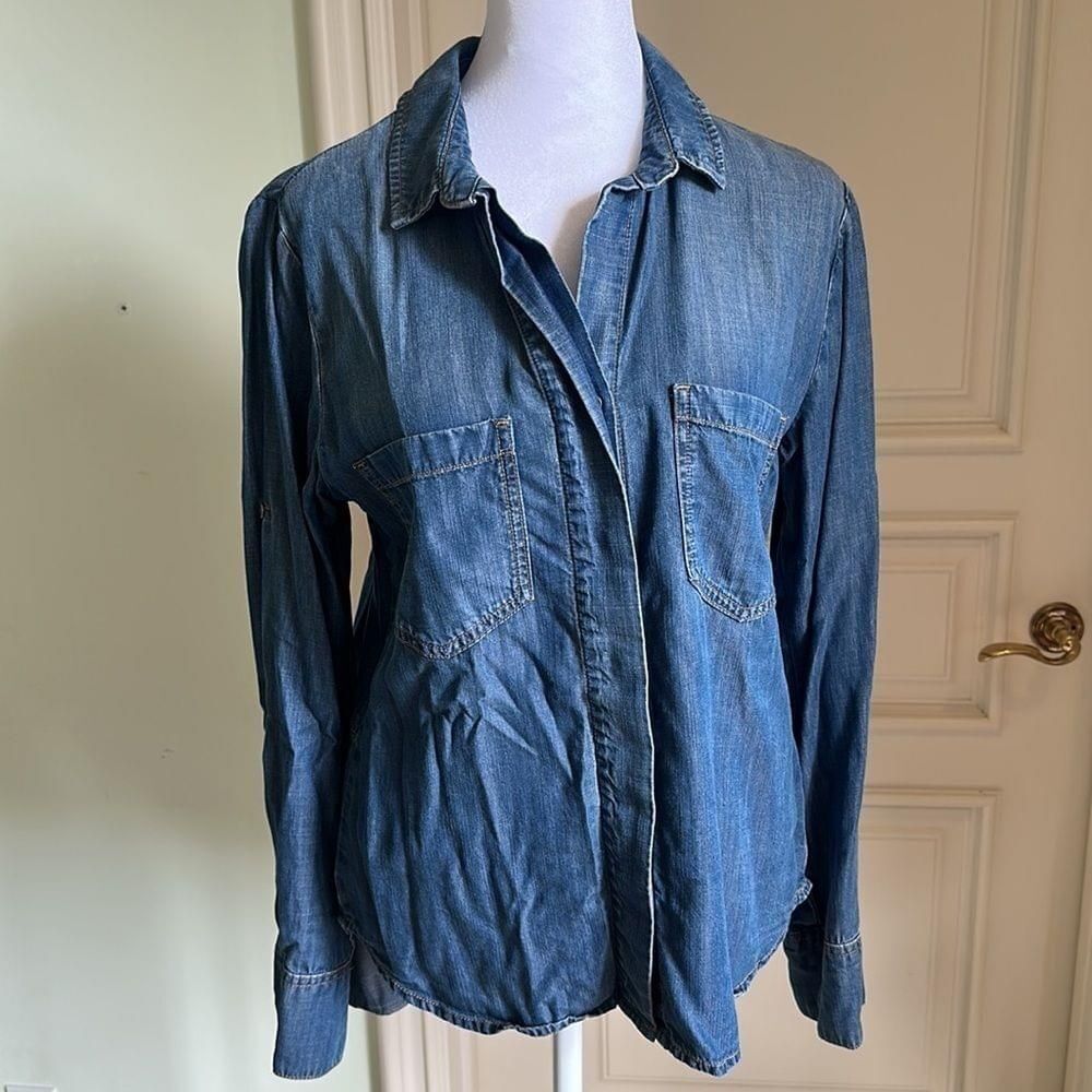 Cloth & Stone Chambray Split Back Button Down Lon… - image 2