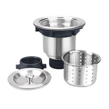 3-1/2-Inch Kitchen Sink Drain Strainer，Stainless Steel Kitchen Sink Drain Ass...