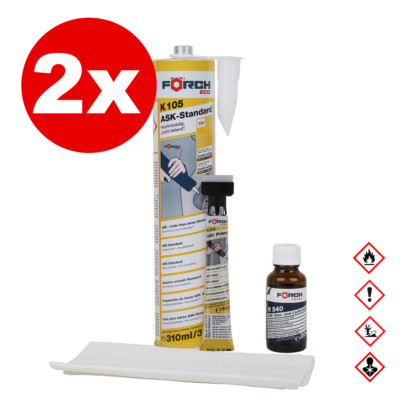 2x FÖRCH K105 Set Scheibenkleber Frontscheibe Windschutzscheibe Kartusche 310ml