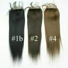 12A BRAZILIAN LACE CLOSURE 4X4/5X5 BODY WAVE/STRAIGHT ALL COLOURS 1/1B,2#,4# 80g