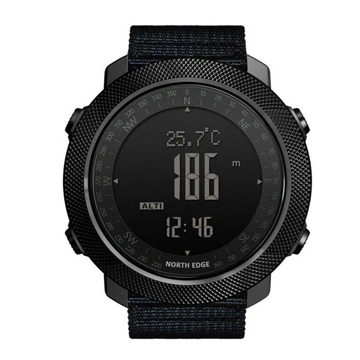 TONSHEN Sportivo Digitale Orologi da Uomini Outdoor LED Elettronico Militare 50M Impermeabile 12h/24h Tempo Dual Time Cronometro Controluce Quarzo Calendario Date Day Orologio da Polso da Uomo (Blu