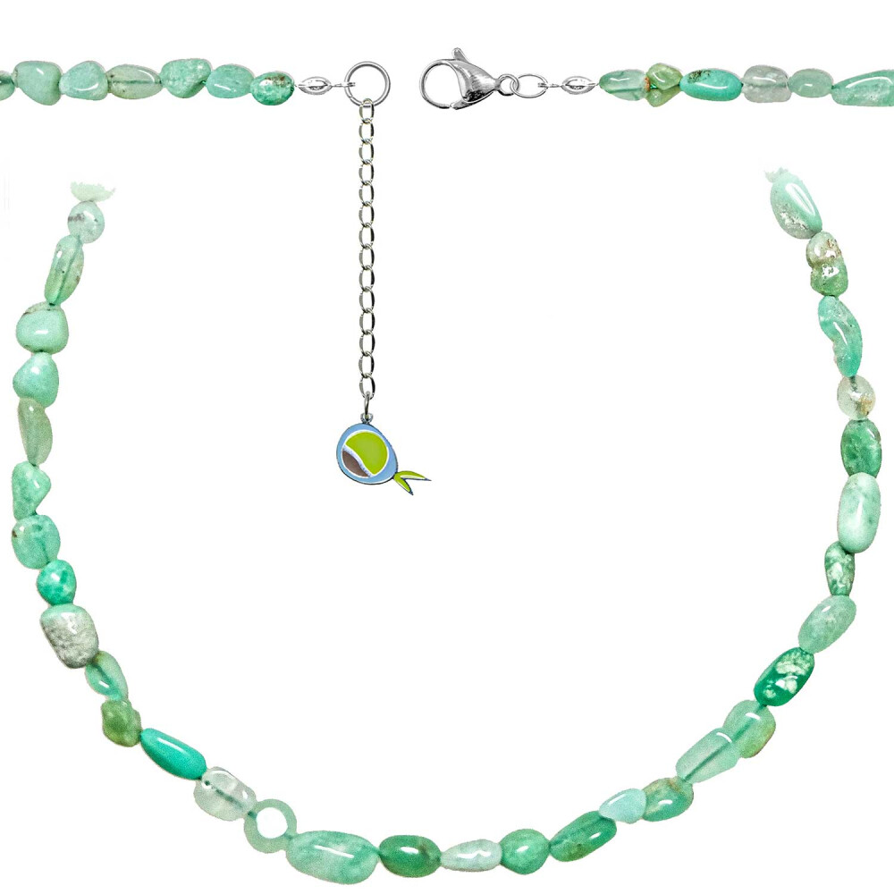 Collier chrysoprase 55 cm en perles roulées pour harmoniser les énergies du cœur