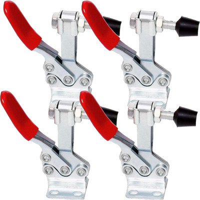 4 Pack 225D Toggle Clamp Set, 500Lbs Holding Capacity Quick Release Vertical Cla