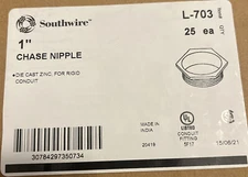 Southwire L-703  1" CHASE NIPPLE LOT OF 25