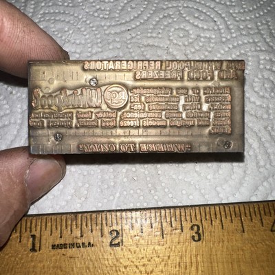 Printing Block ( RCA Whirlpool Refrigerators & Food Freezers ) Advertisement